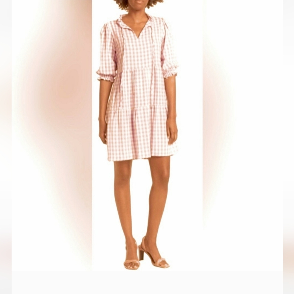 Nanette Lepore Pink Blush Gingham Dress Size 2